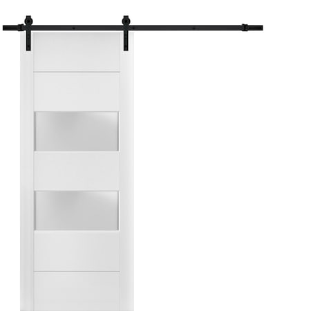 Sartodoors Barn Interior Door, 30" x 84", White LUCIA4010BD-B-BEM-3084